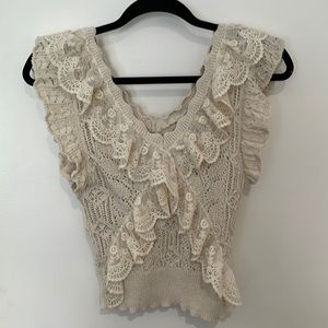 Zara ruffled knit top. Size medium